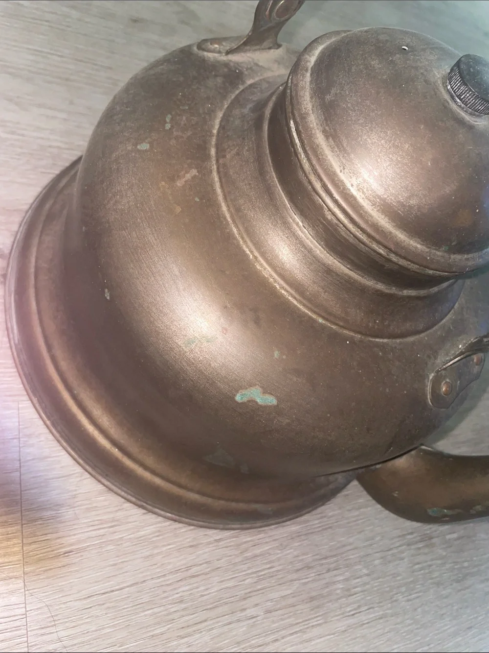 Charming Antique Copper Kettle with Rich, Unpolished Patina | Rare Oversized